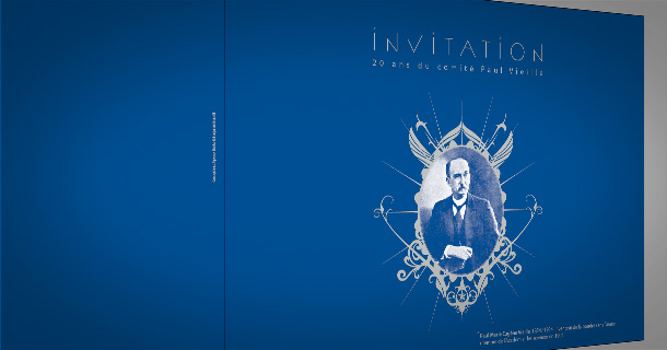 Carton d'invitation 20 ans du comité Paul Vieille © Benjamin Benetti Graphiste Illustrateur