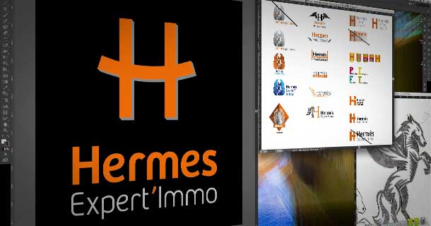 Logo Hermes Expert'Immo © Benjamin Benetti Graphiste Illustrateur